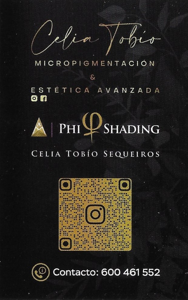 Tarjeta de visita Celia Tobío - Micropigmentación y Estética Avanzada
